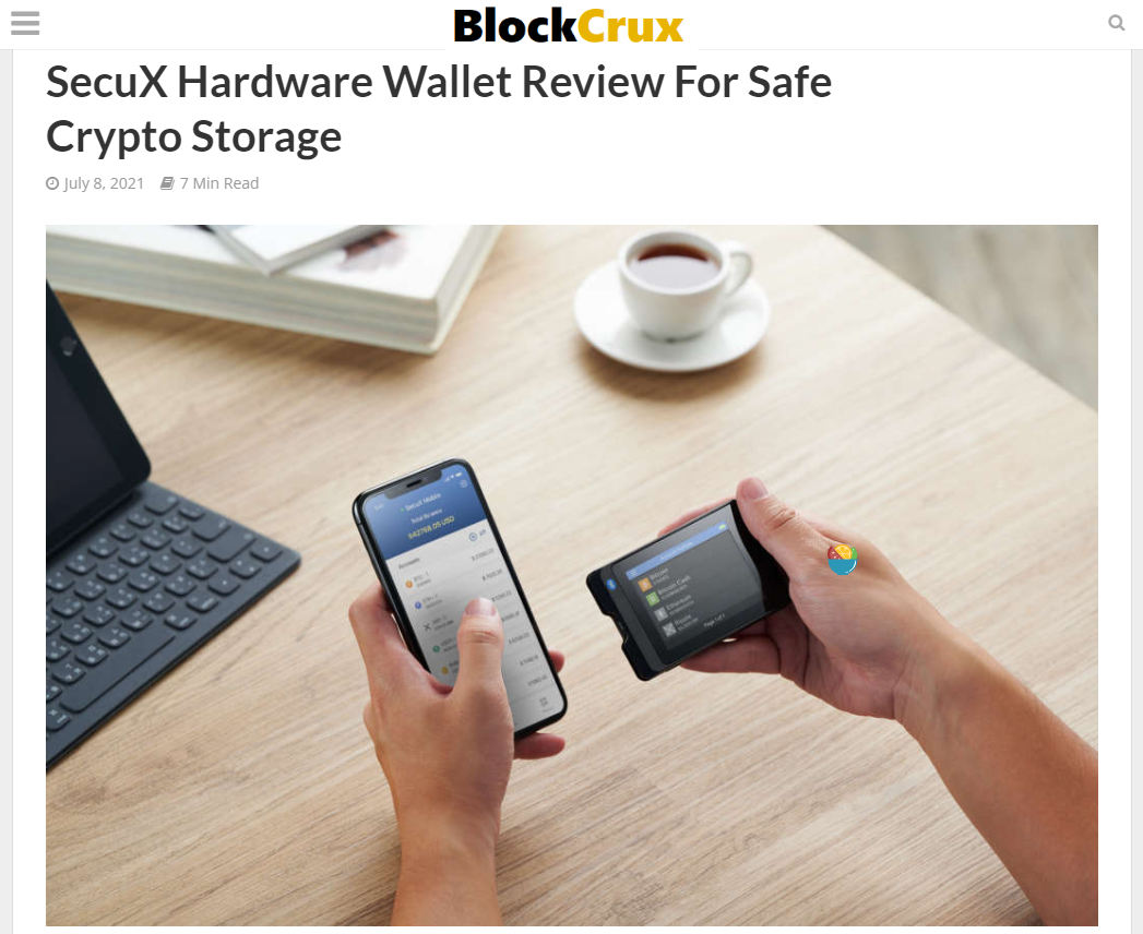 Check out an in-depth SecuX W10, W20 and V20 review from Blockcrux