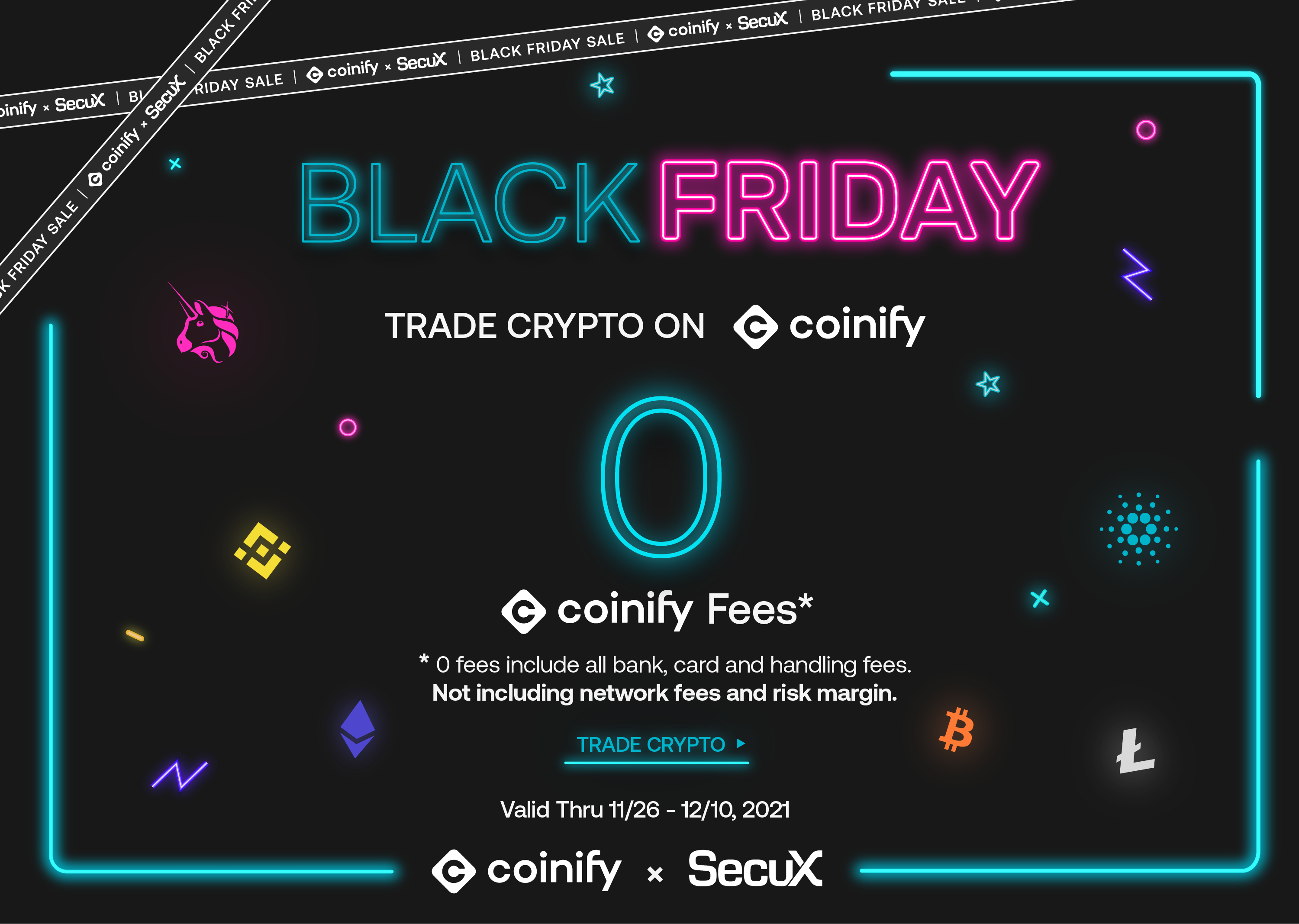 Coinify x SecuX Black Friday 0 Fees
