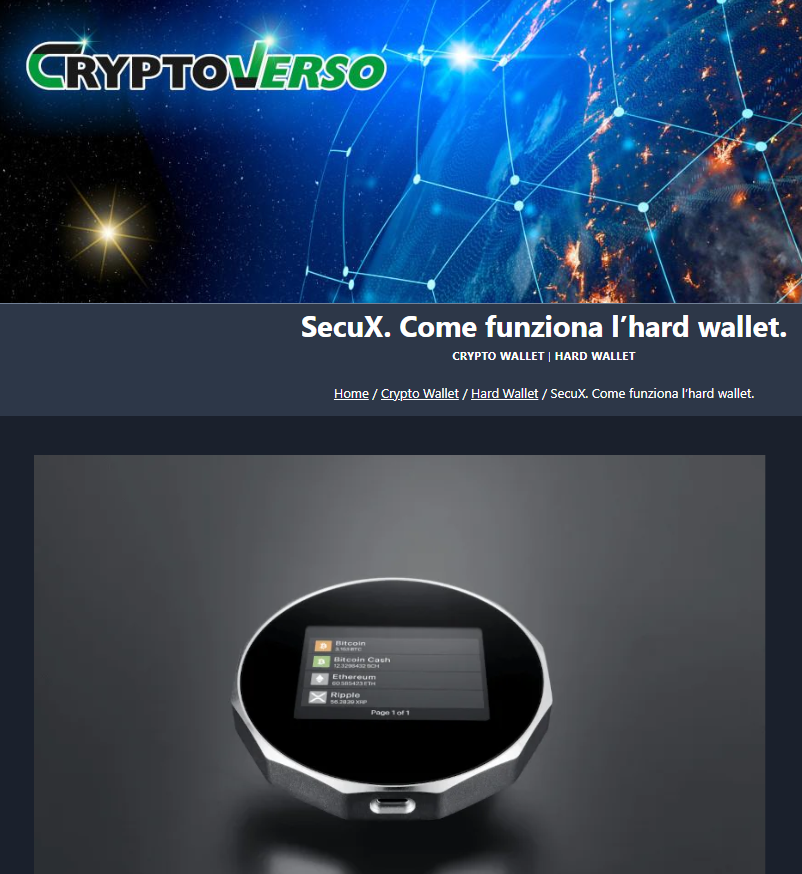 Cryptoverso SecuX V20 Review