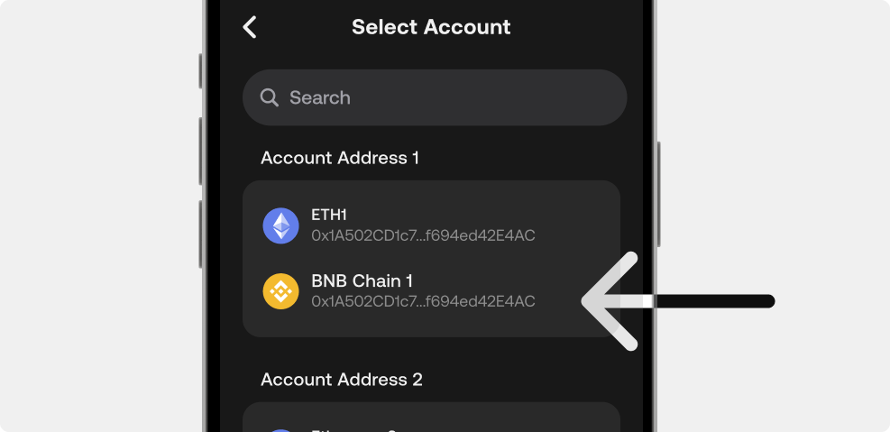 Generate Account QR Code on SecuX Mobile App