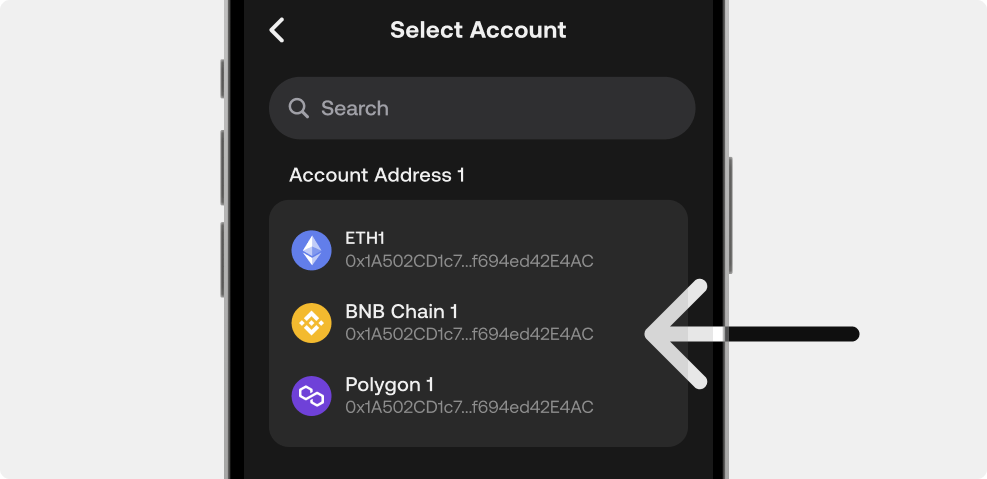 Generate Account QR Code on SecuX Mobile App