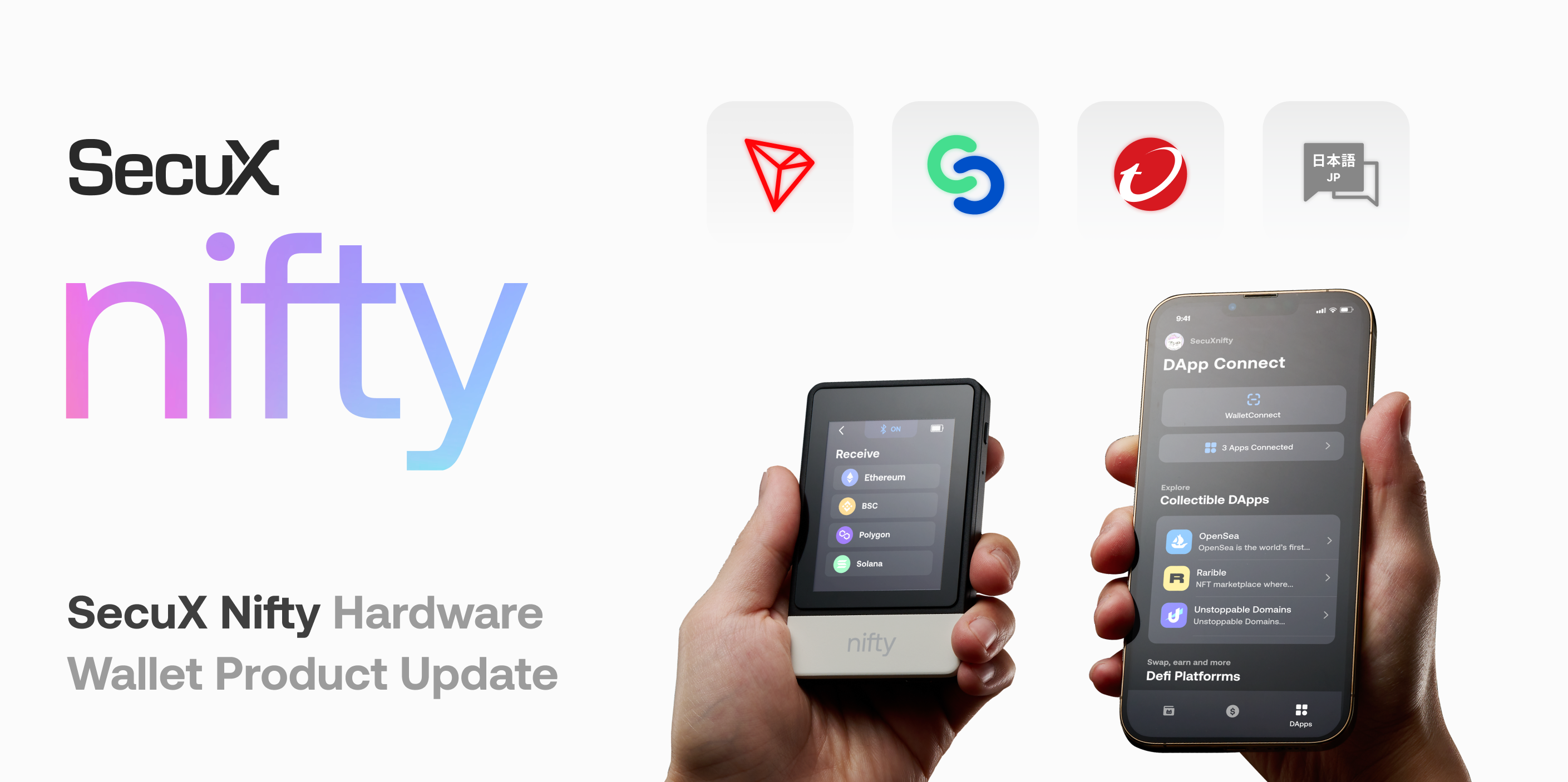 SecuX Nifty Hardware Wallet Product Update
