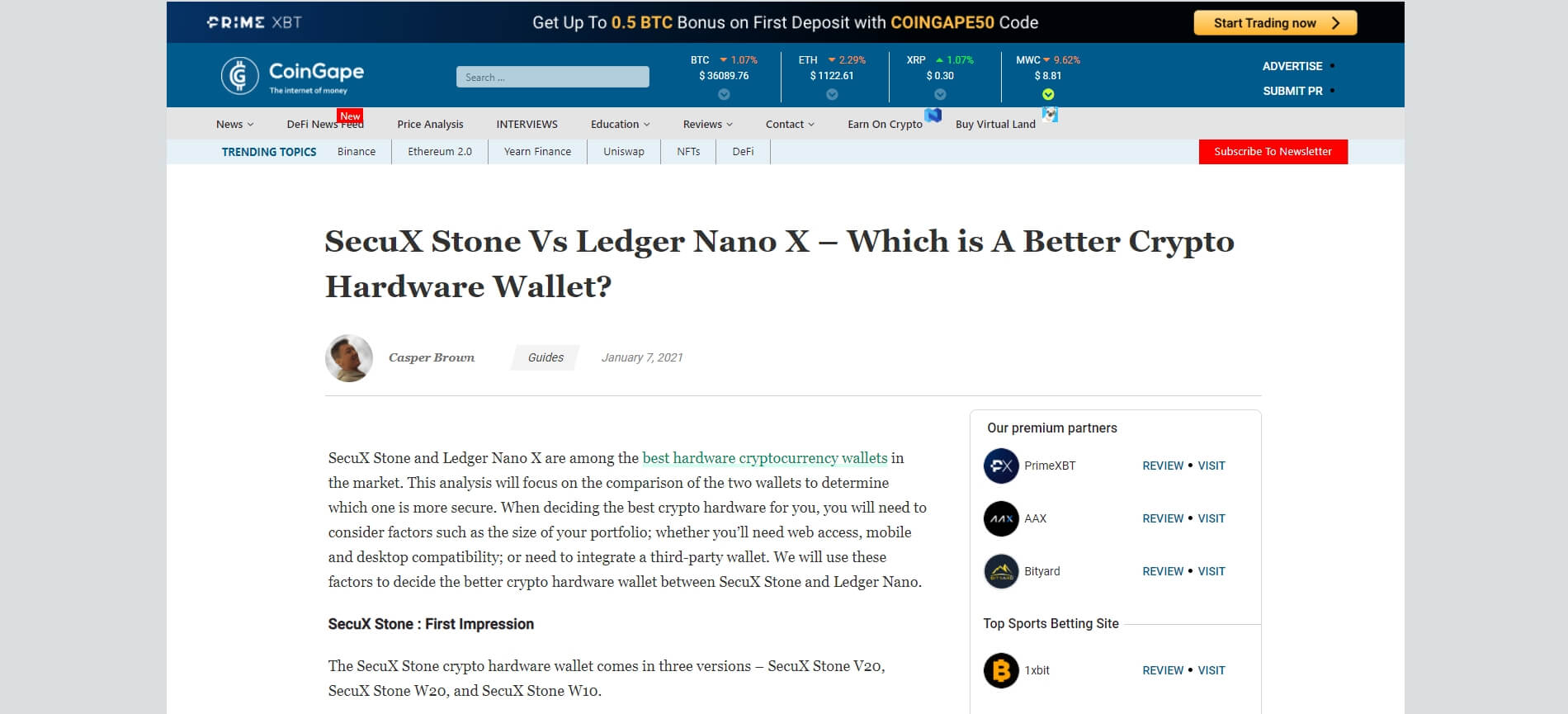 SecuX Stone Vs Ledger Nano X – Which is A Better Crypto Hardware Wallet
