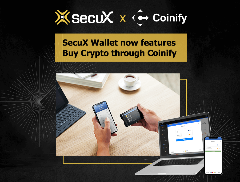 SecuX Wallet now features Buy Crypto through Coinify PR Banner