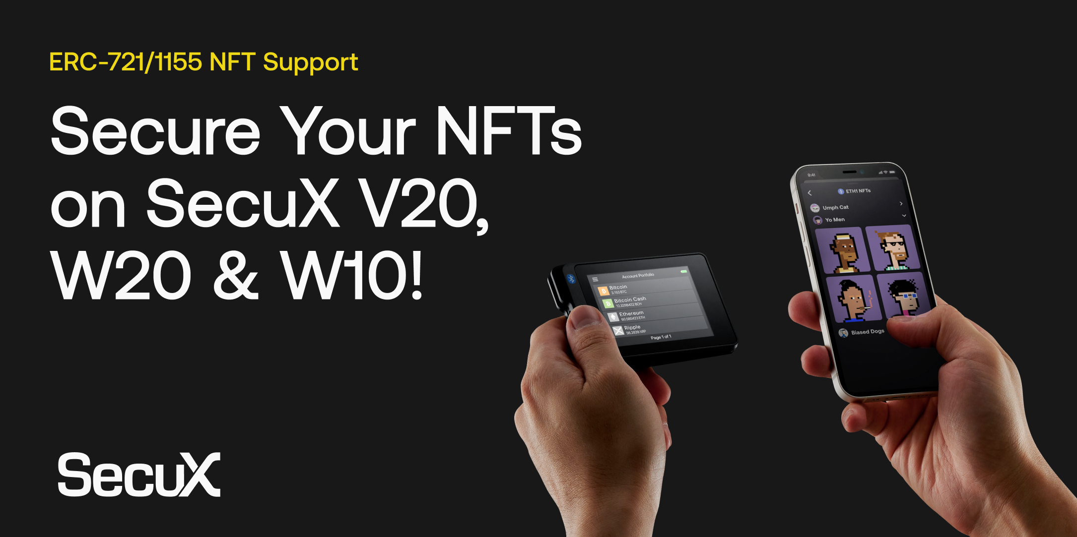Secure your NFTs on SecuX V20 W20 W101