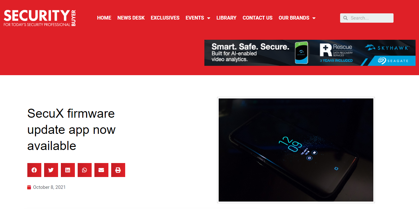 Security News Desk SecuX New Features Press Release