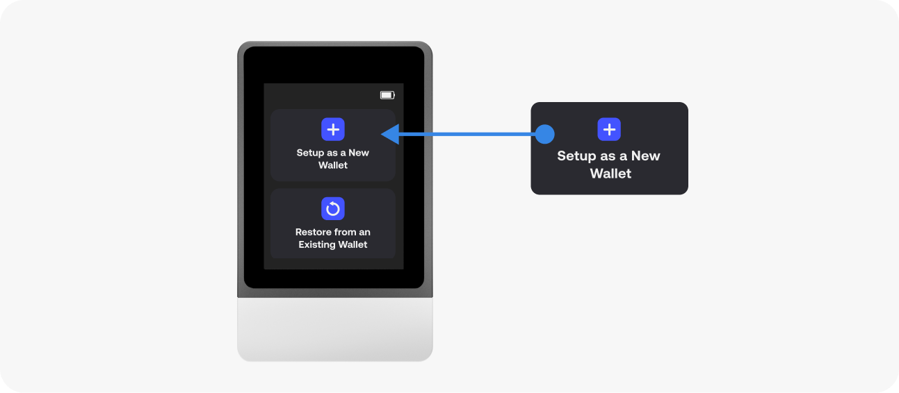 Setup as a New Wallet