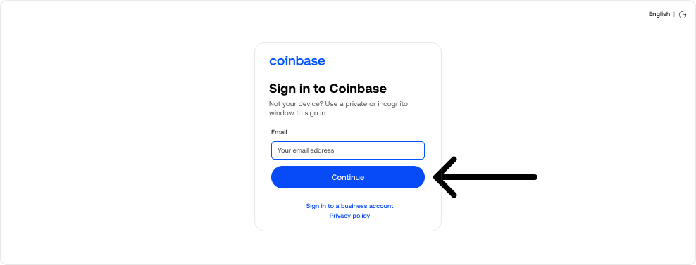 Sign in to Coinbase