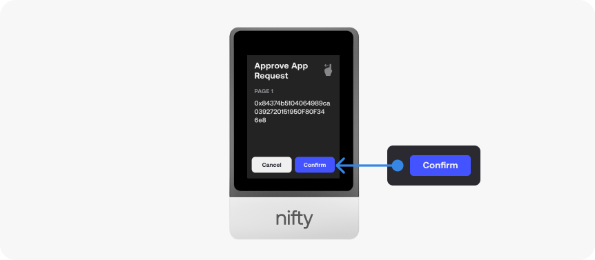 Sign Transaction on SecuX Wallet App for Nifty2