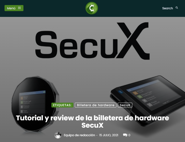 Tutorial y review de la billetera de hardware SecuX from Criptoinforme