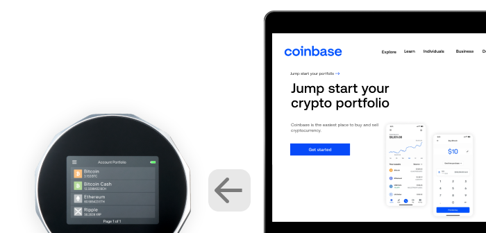 Withdraw from Coinbase to SecuX (Web)